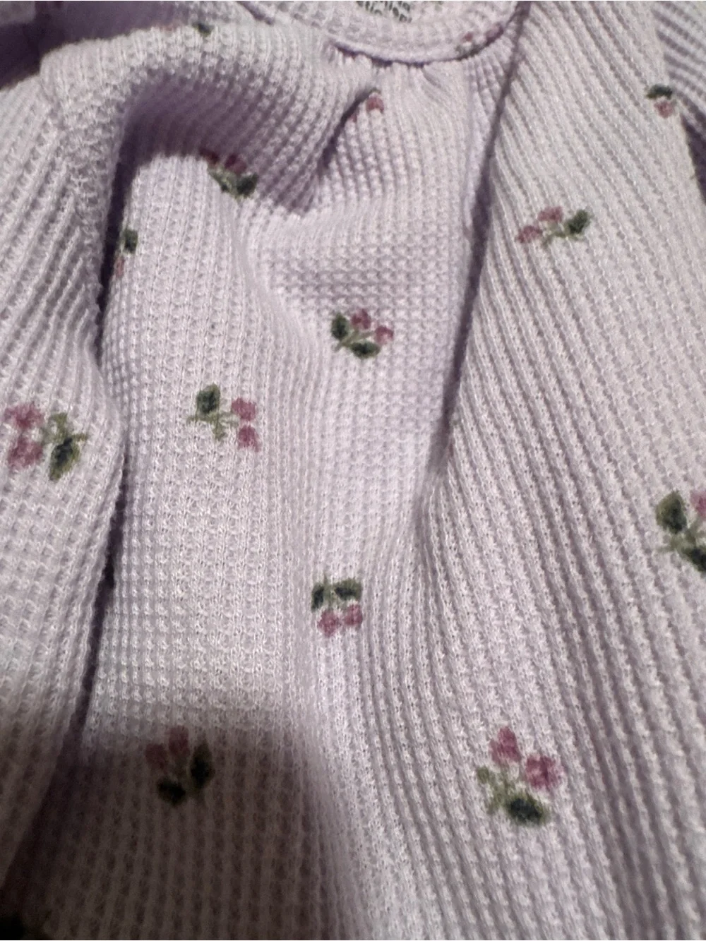 Carter's Lavender Floral Waffle-Knit Long-Sleeve Bodysuit